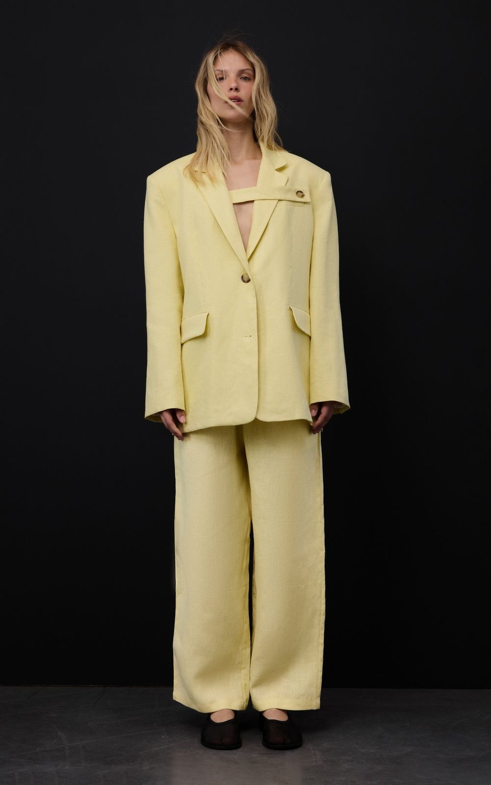 Single-breasted Blazer with Strap Detail