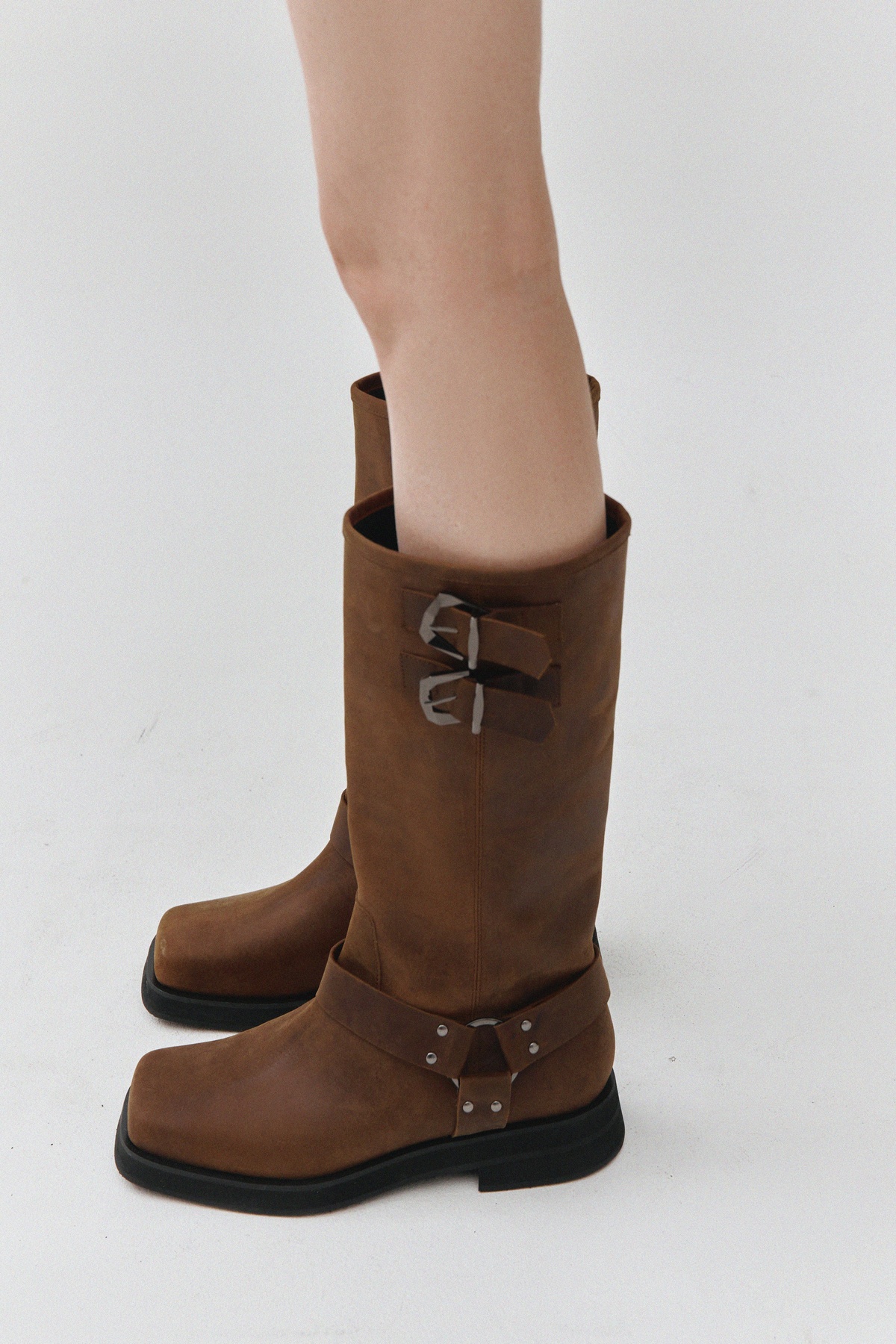 Vintage Leather Biker Boots