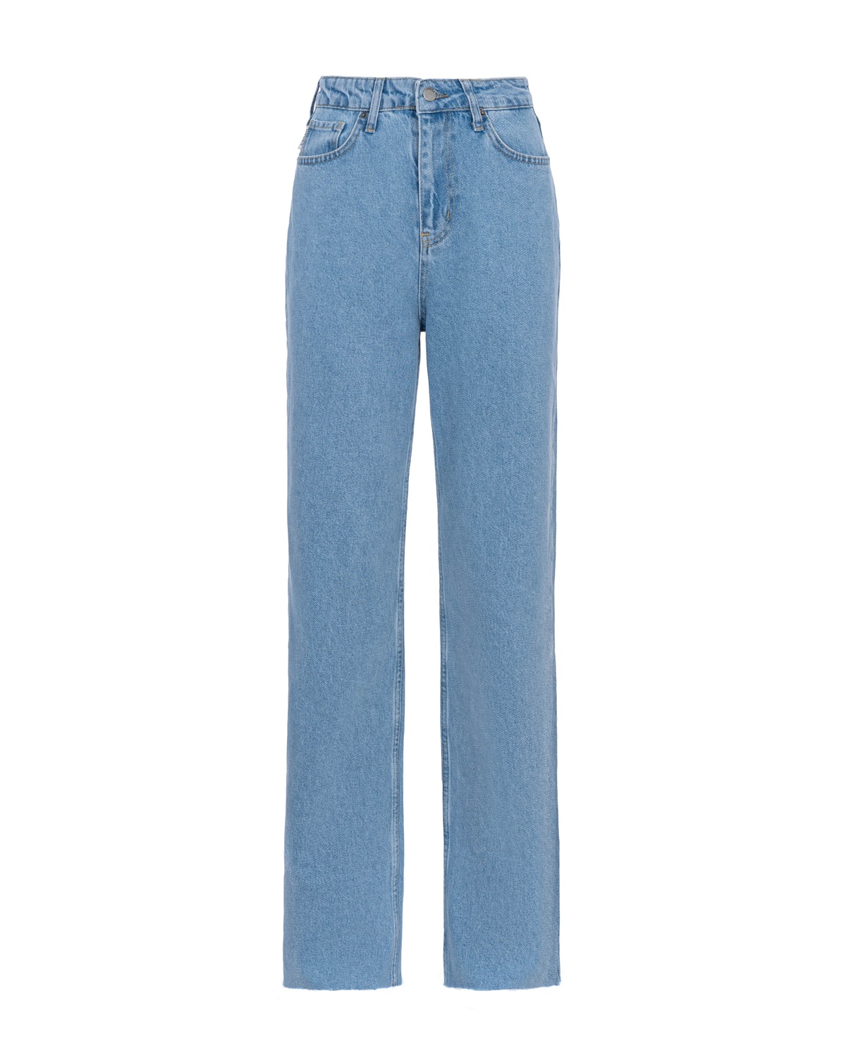 Straight Cut BASIC Jeans with a High Waist