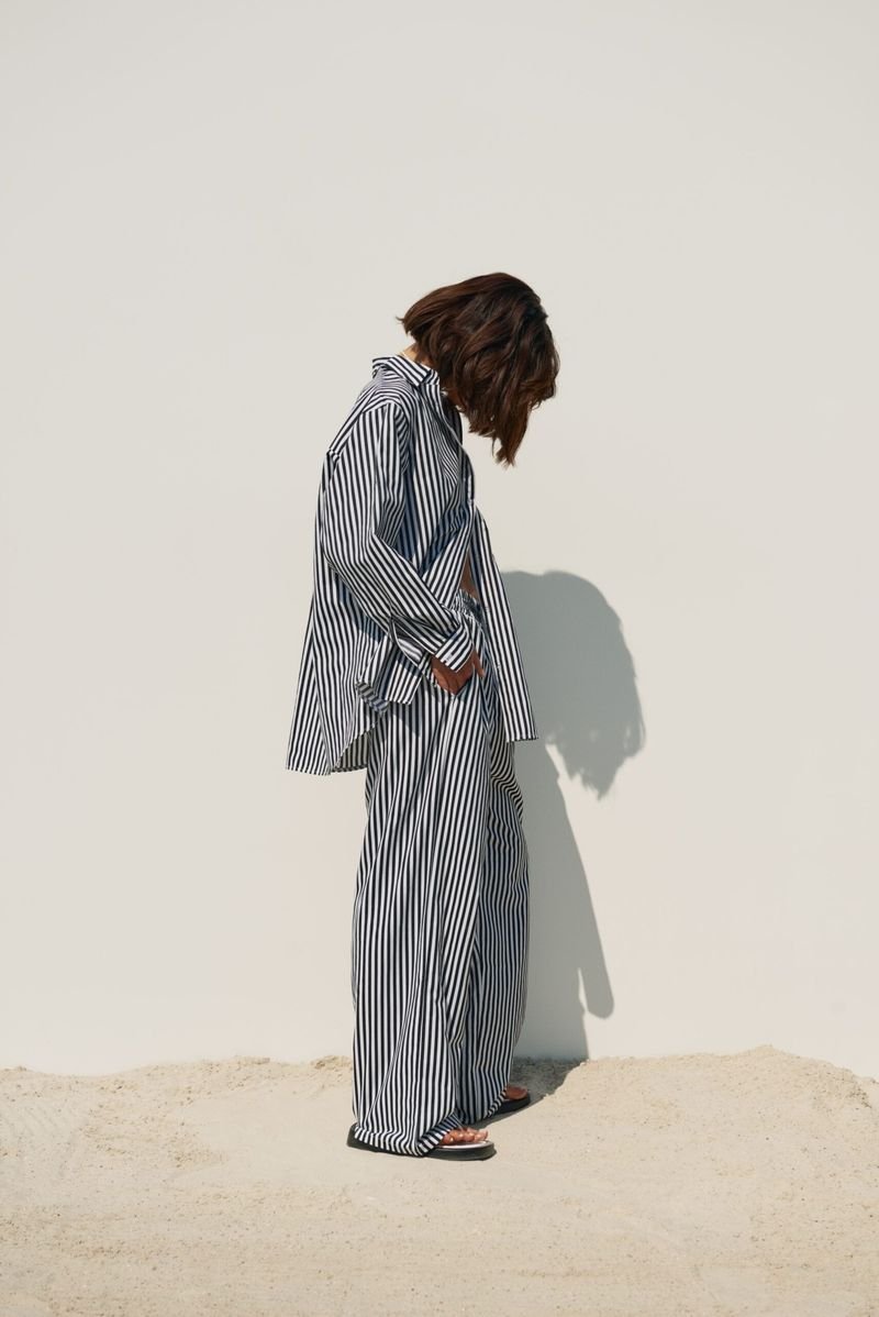 Striped Pyjama-Style Matching Set