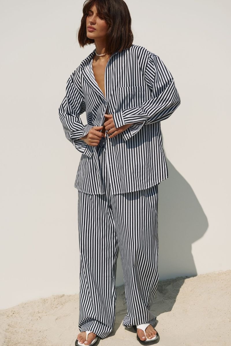 Striped Pyjama-Style Matching Set