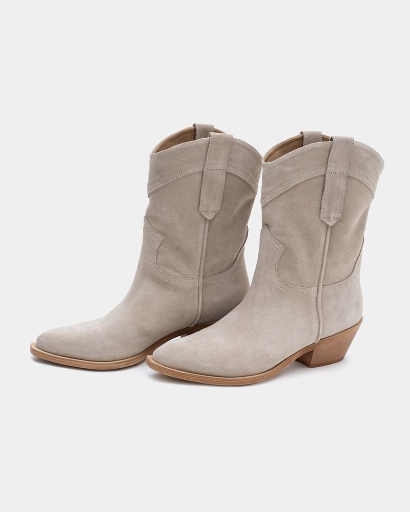Suede Heeled Cowboy Boots HOWDY