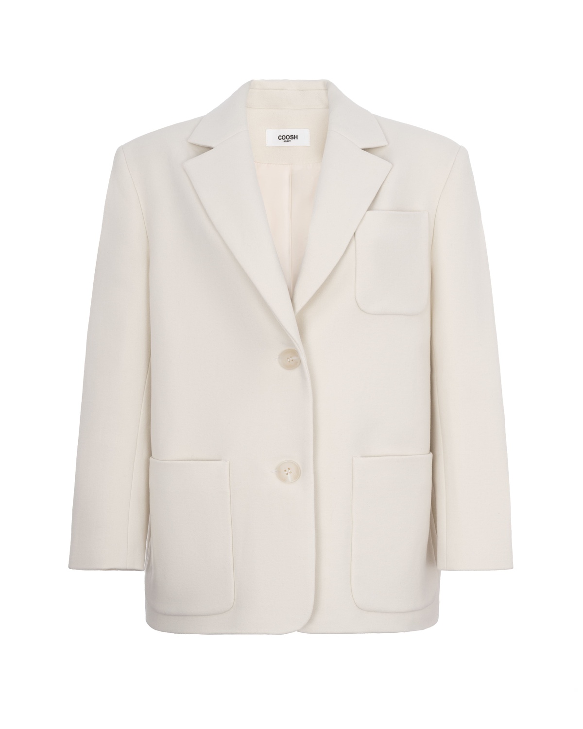 WHITELY Cropped Coat with Pockets