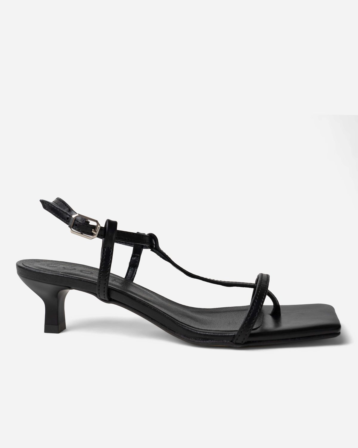Leather Heeled Sandals with Thin Straps